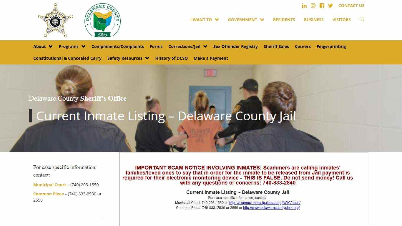 Current Inmate Listing - Delaware County Jail - Sheriff
